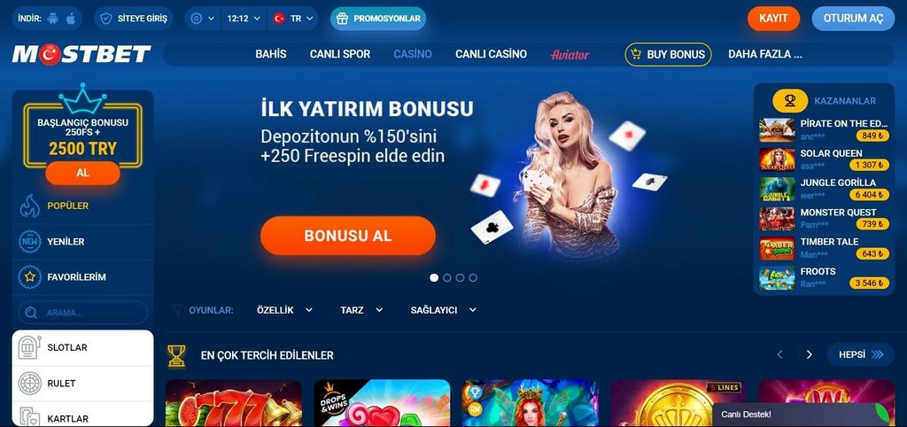 Mostbet - Apostas sem risco de $ 250 hoje!